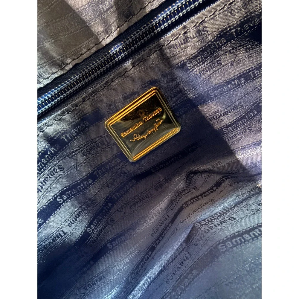 Samantha Thavasa Light Blue‎ Pebbled Leather Satchel Bag with Gold Hardware